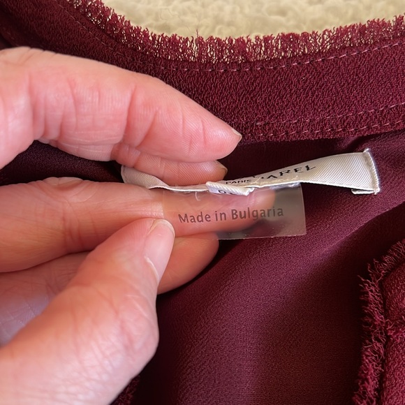 Gerard Darel Lace Detail Shift Dress Burgundy Size 40 (US 8) - Picture 5 of 10